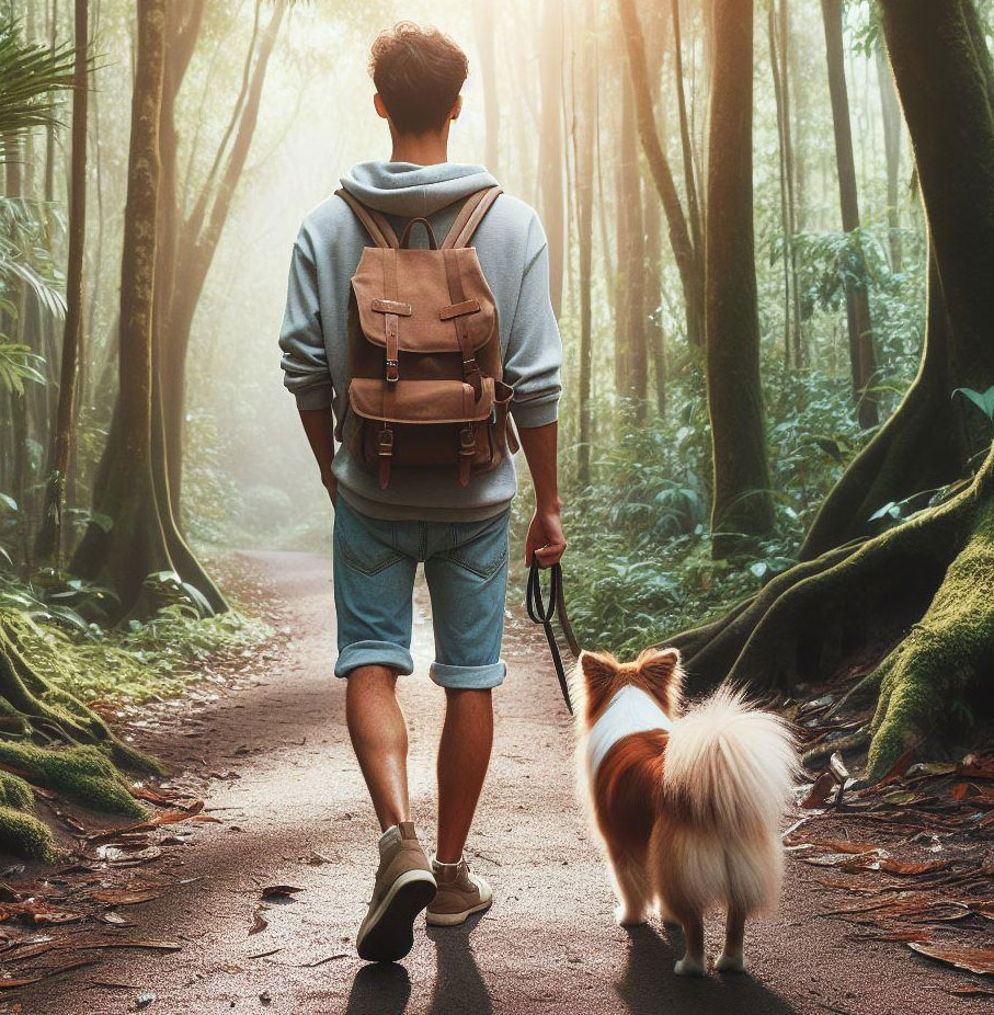 man with dog